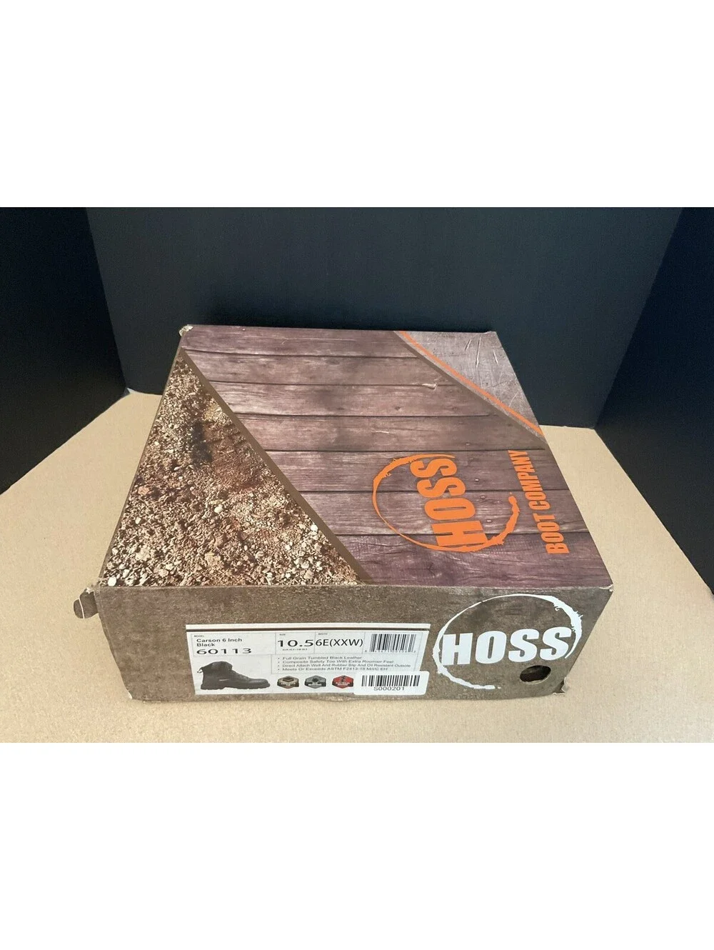 New! HOSS Boot Company Carson 6 Inch Comp Toe Work Boots. Size 10.5-6E Wide.
